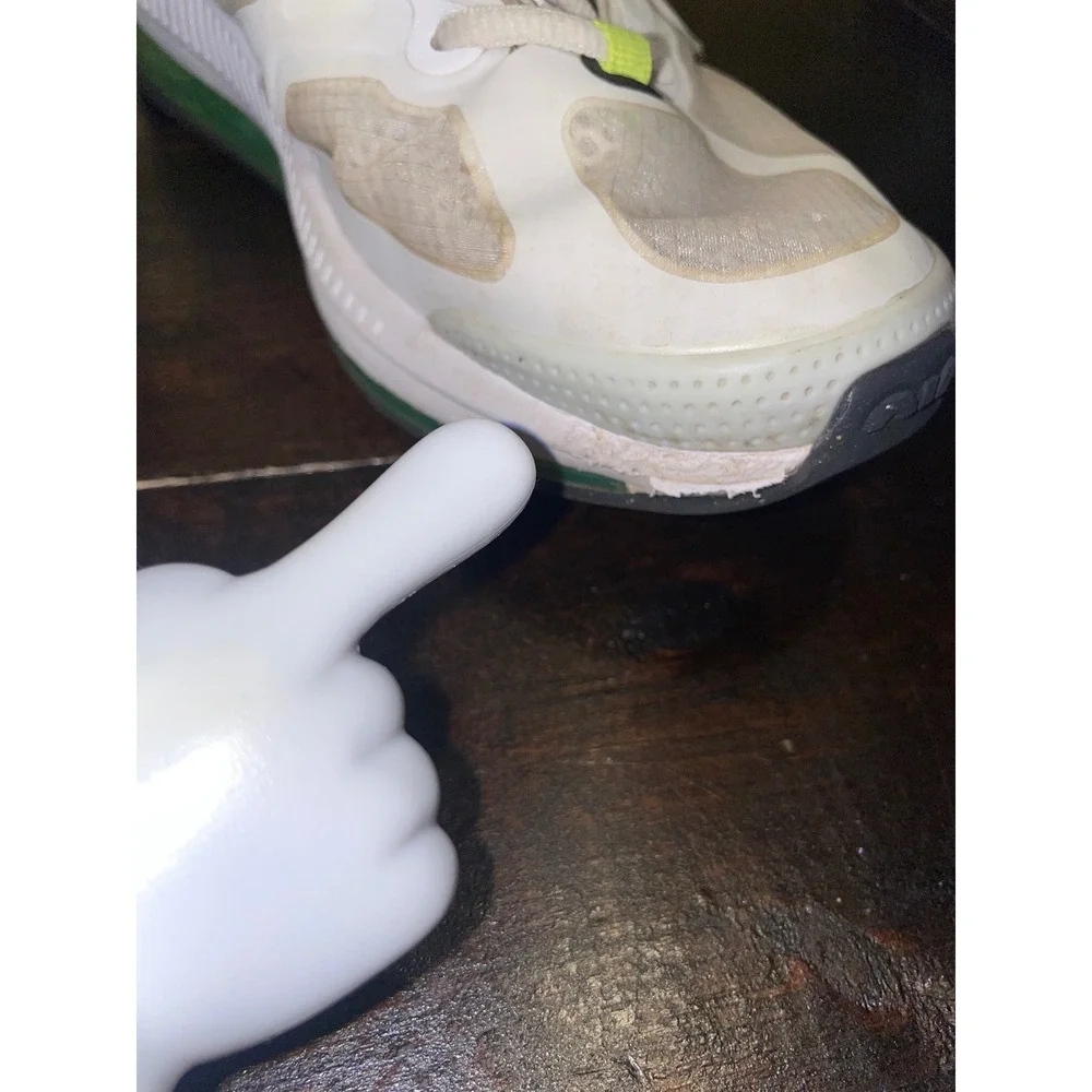 Nike Air Max Genome White Grey Volt Green Sneakers Running Shoes Sz‎ 7Y